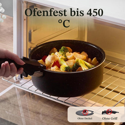 Keramik Topfset Induktion 16/18/20cm – 7-teilig mit Griff