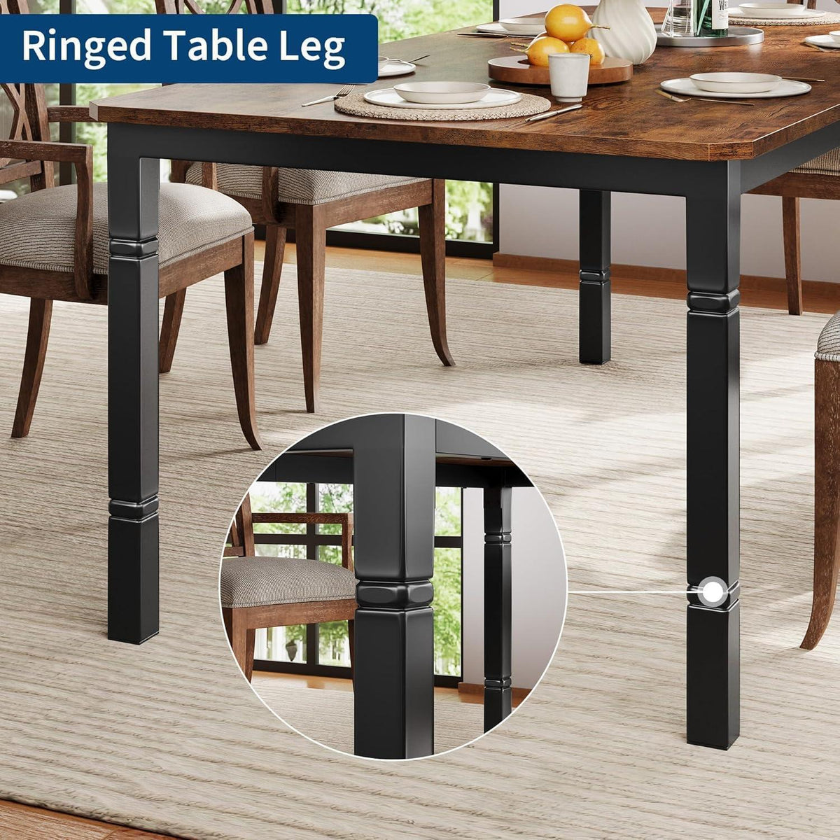 Esstisch 180x90cm Holz Metallgestell – Küchentisch für 4-6 Personen