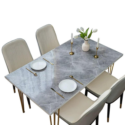 PVC Tischdecke Grau Marmor 80x200cm - Wasserdichte Tischfolie