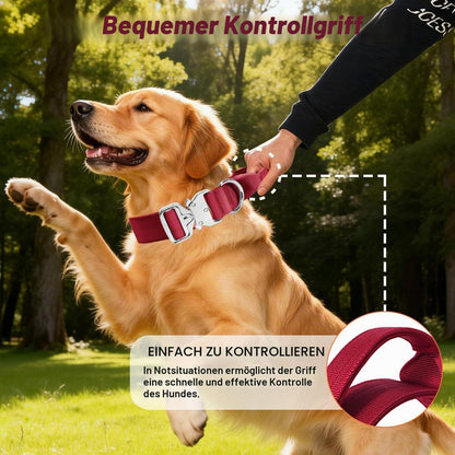 Taktisches Hundehalsband Rot M – Breites, Gepolstertes Training Halsband