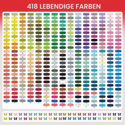 Acrylstifte Set 418 Farben – Pinselspitze für Steine, Stoff & mehr