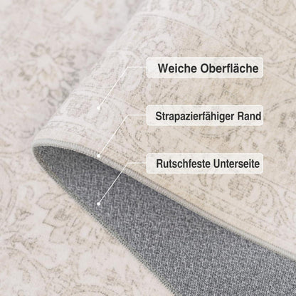 Waschbarer Vintage Teppich Beige 160x230 cm