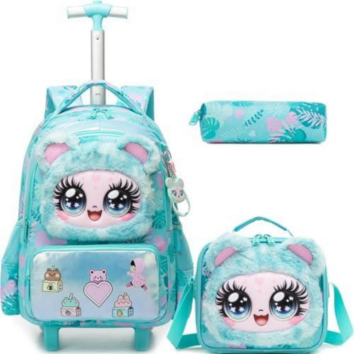Schulrucksack Trolley Mädchen B-Grün – Ergonomischer Schulranzen mit Rollen