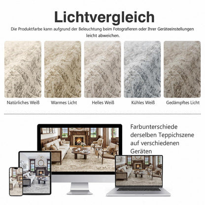 Waschbarer Vintage Teppich Braun 160x230 cm – Wohnzimmer Schlafzimmer