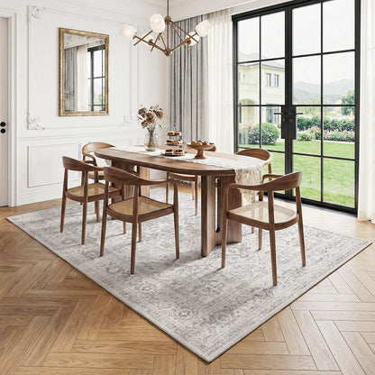 Waschbarer Vintage Teppich Grau 160x230 cm