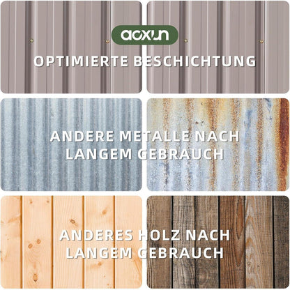 Großer Metall-Gartenschuppen 8x6ft mit Doppeltür & Satteldach