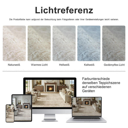 Waschbarer Vintage Teppich Beige 200x300 cm