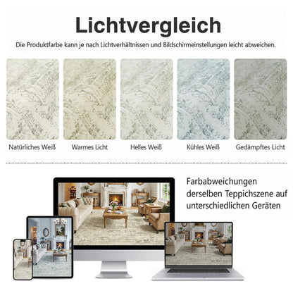 Waschbarer Vintage Teppich Grün 200x300 cm