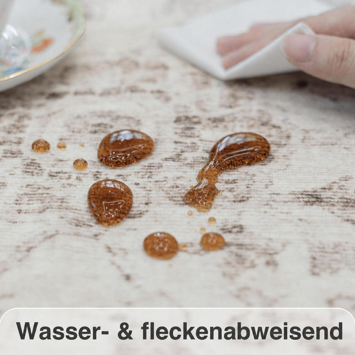 Waschbarer Vintage Teppich Beige 160x230 cm