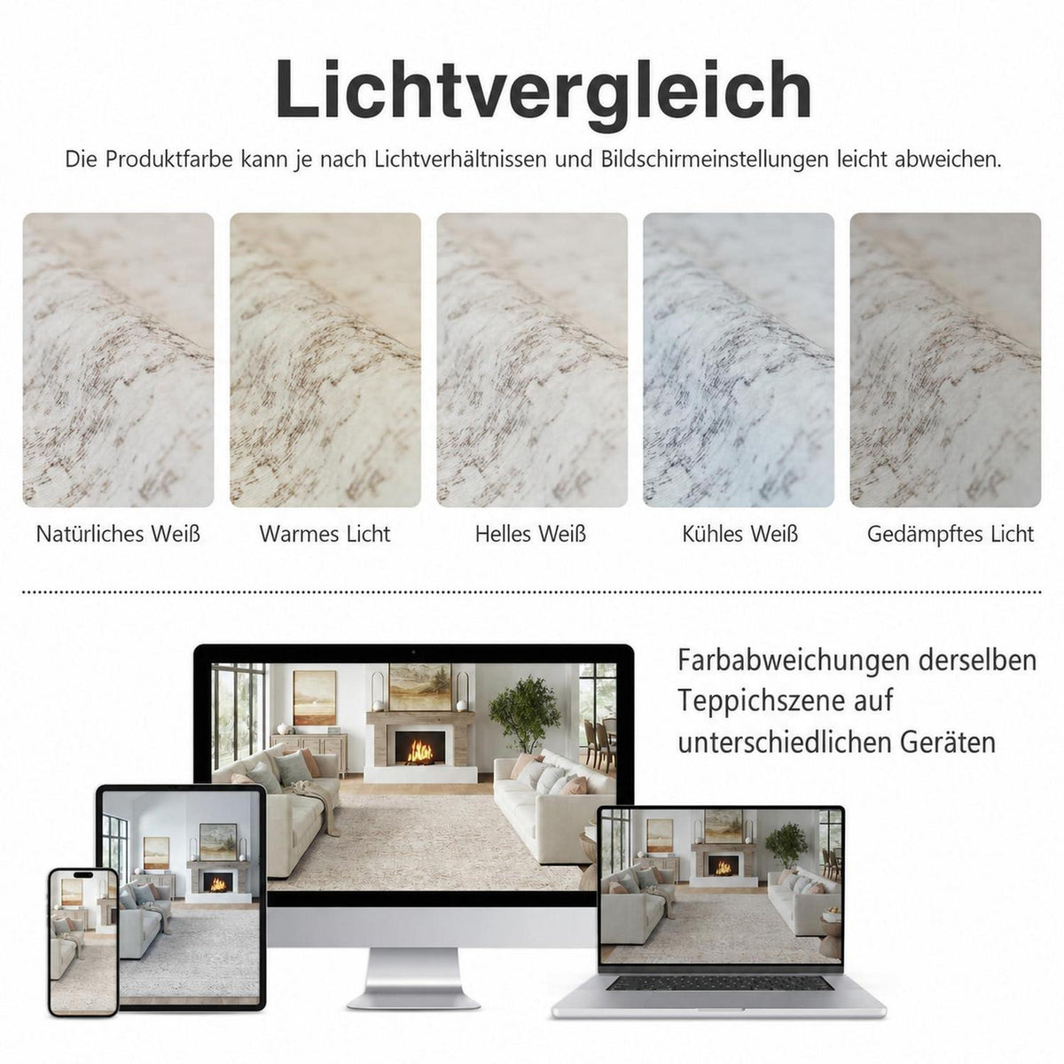 Waschbarer Vintage Teppich Beige 160x230 cm
