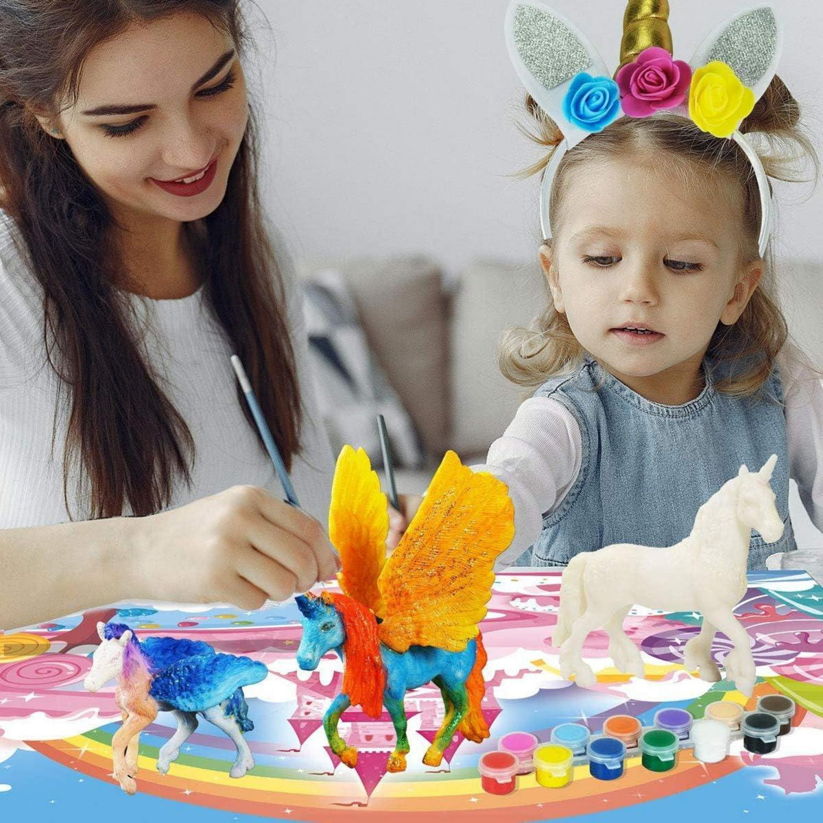 DIY Einhorn Malset für Kinder – 6 Einhörner zum Dekorieren