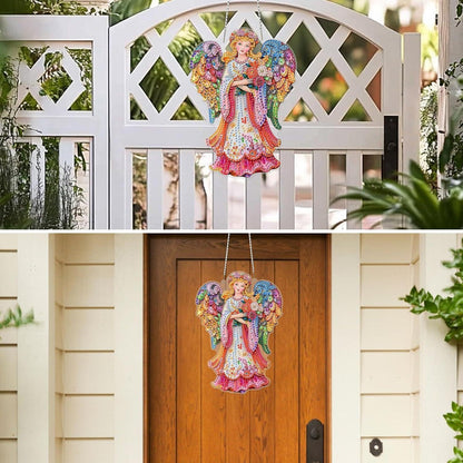 5D Diamantmalerei Engel Anhänger – DIY Fensterbild Set