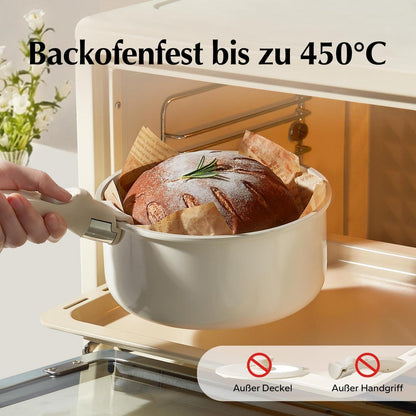 Keramik Topfset 16/18/20cm mit Abnehmbaren Griffen