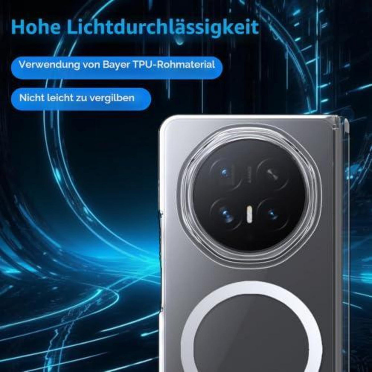 Honor Magic V6 Hülle Magnetisch, Klar & Stoßfest