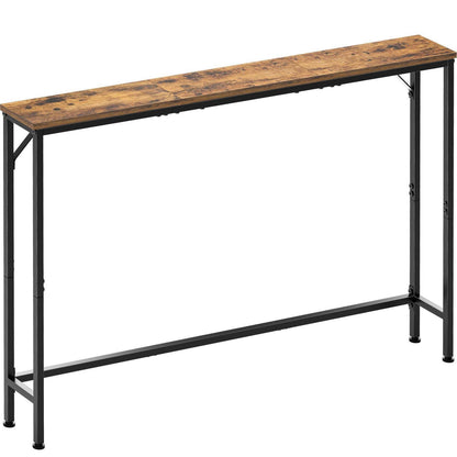 120cm Konsolentisch Rustik Braun – Schlanker Couchtisch für Flur & Wohnzimmer
