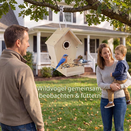 Vogelhaus Bausatz Holz zum Bemalen – Nistkasten & Futterstation