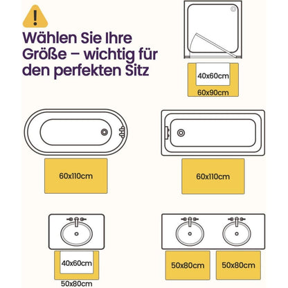 Rutschfeste Badematte 50x80 cm - Super Saugfähig & Schnelltrocknend