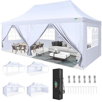 3x6m Faltpavillon mit 6 Seitenteilen – Wasserdicht & Stabil