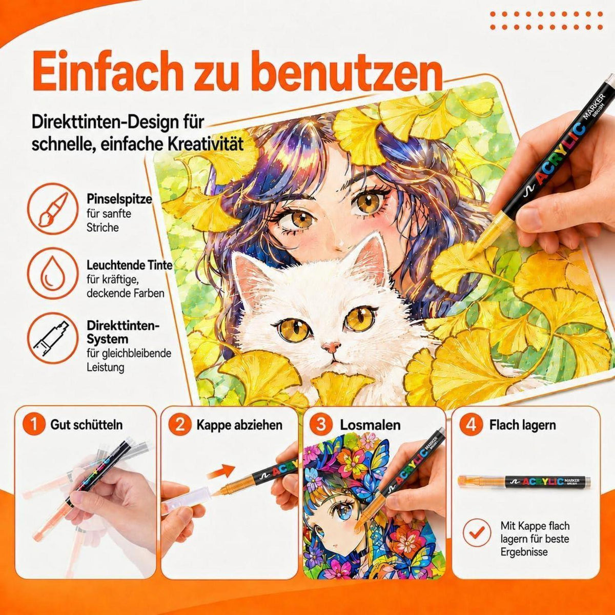 Acrylstifte Set 360 Farben – Wasserfest & Vielseitig