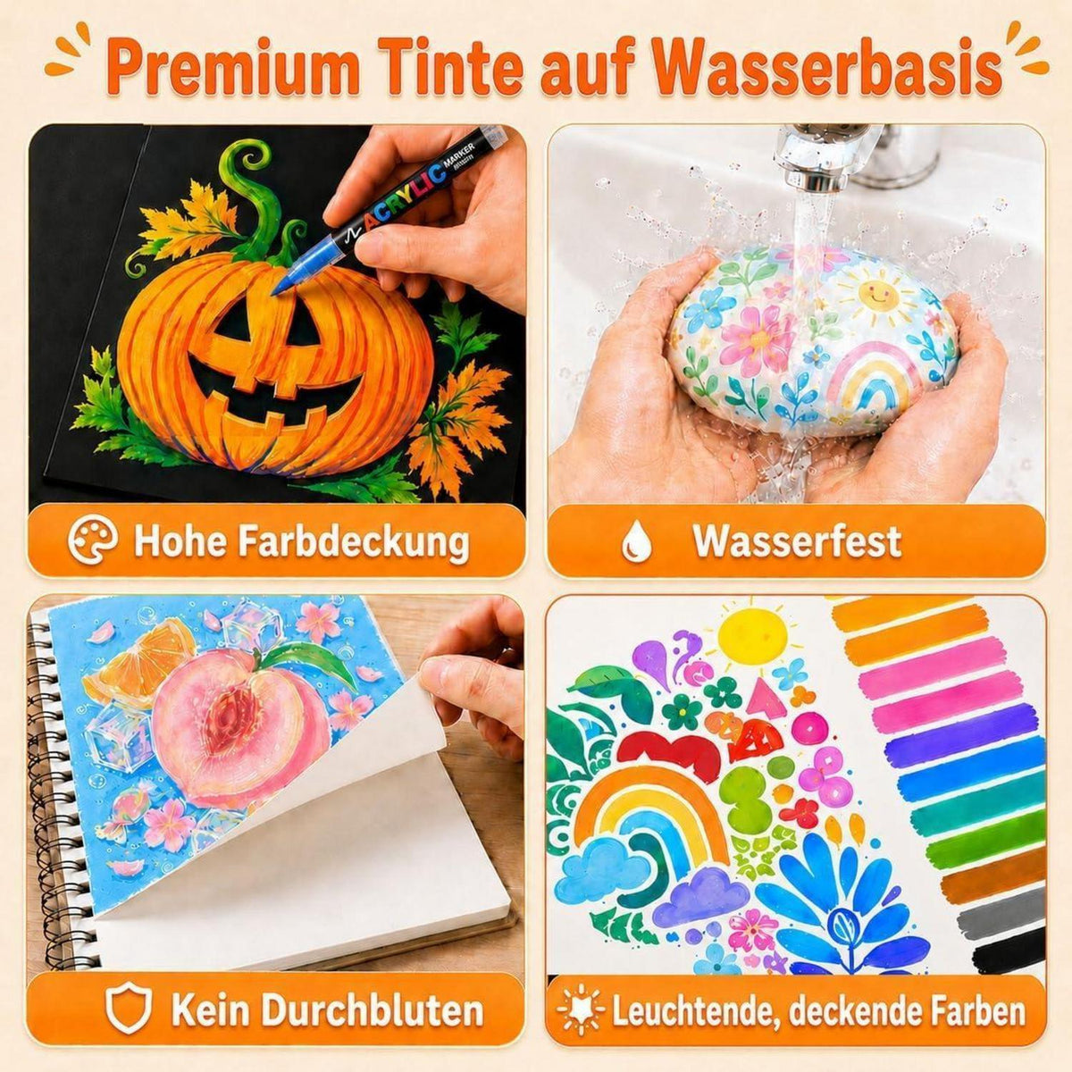 Acrylstifte Set 360 Farben – Wasserfest & Vielseitig
