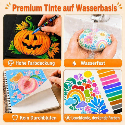 Acrylstifte Set 360 Farben – Wasserfest & Vielseitig