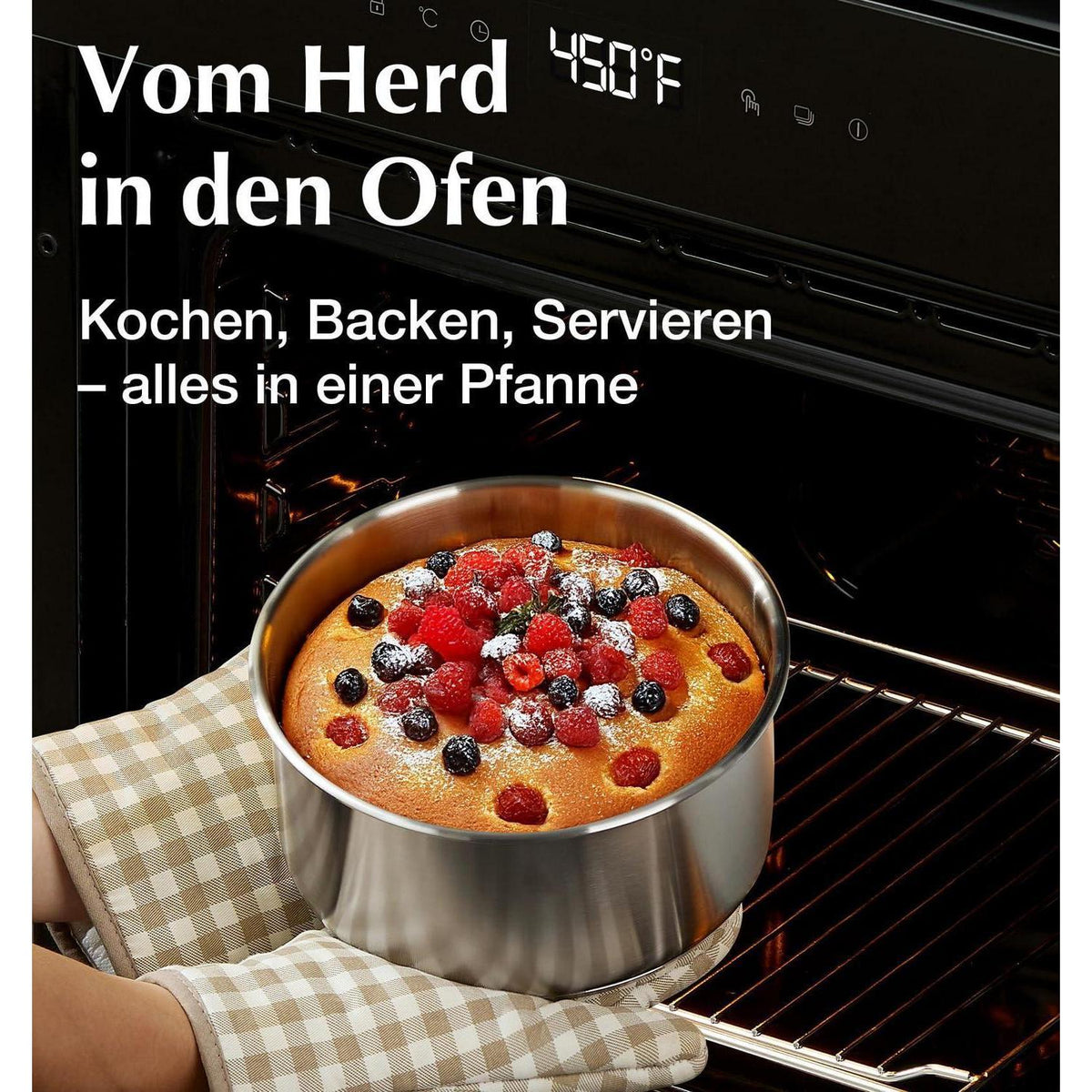 Edelstahl Topfset 6-teilig mit abnehmbaren Griffen