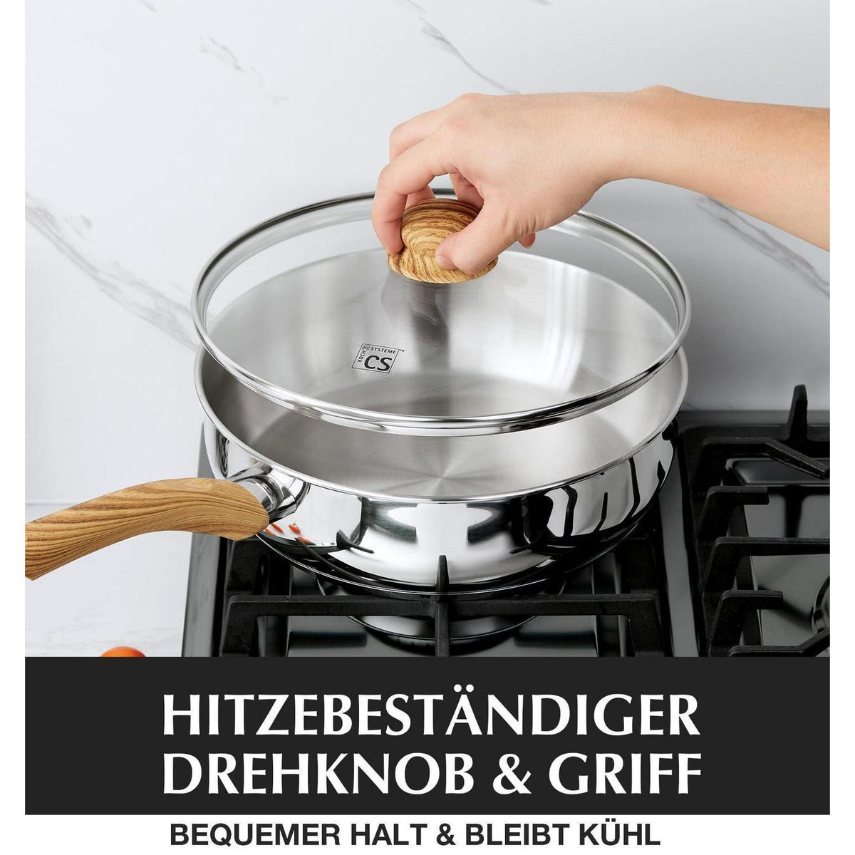 12-teiliges Edelstahl Kochset mit Tri-Ply Boden