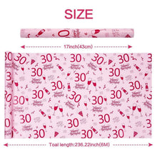 Geschenkpapier 30. Geburtstag rosa 6m x 43cm