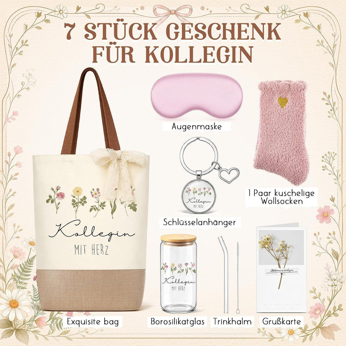 Dankeschön Geschenkset für Kollegin MIT HERZ – Abschiedsgeschenk Jobwechsel