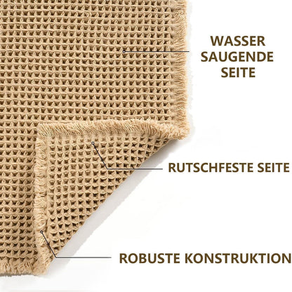 Rutschfeste Badematte Boho Braun 45x75cm – Waschbar & Saugfähig