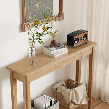Konsolentisch Holz mit Schubladen – Schmaler Sofatisch für Flur & Wohnzimmer
