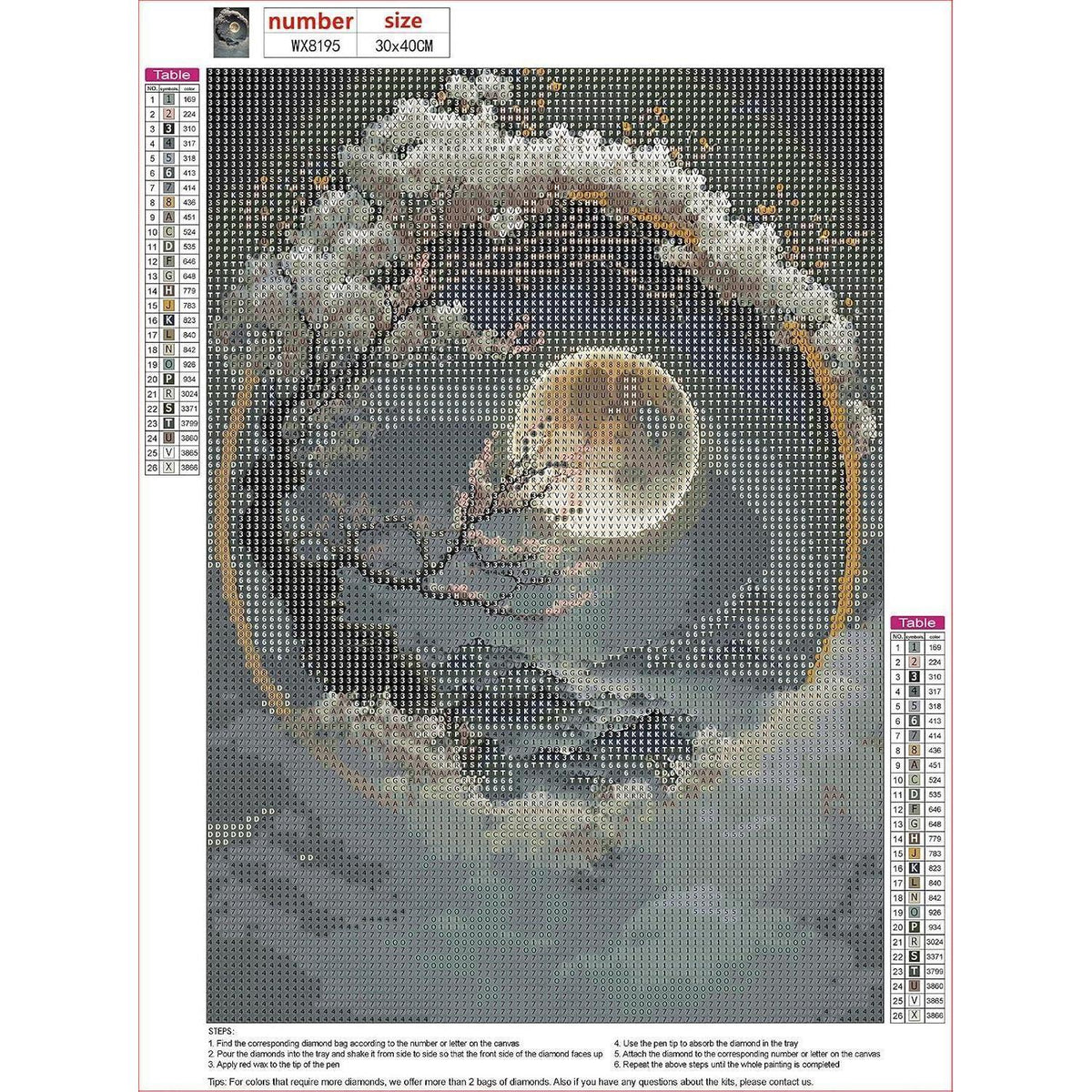 Diamond Painting Mond und Wolken 5D - Bastelset Wanddeko