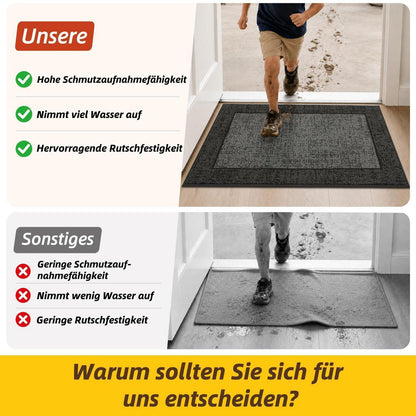 Waschbare Türmatte Grau – Rutschfest & Saugfähig 50x80cm