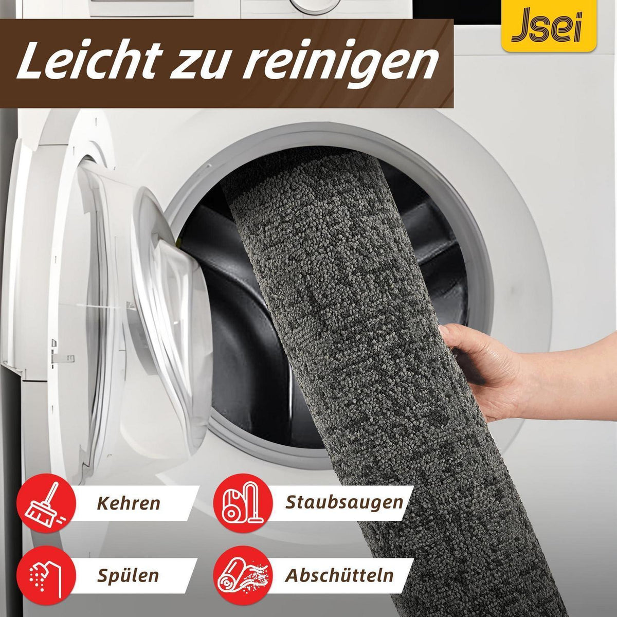 Waschbare Türmatte Grau – Rutschfest & Saugfähig 50x80cm