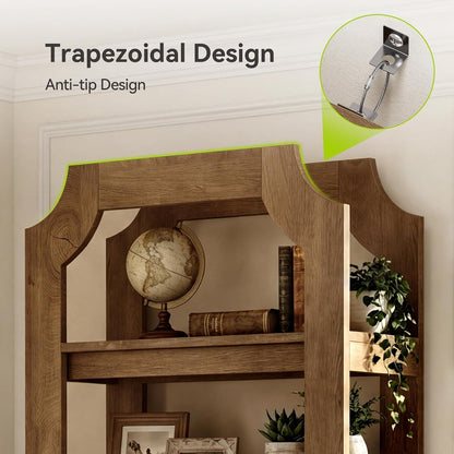 Tribesigns Bücherregal 5 Fächer, 178cm, Landhausstil Holz