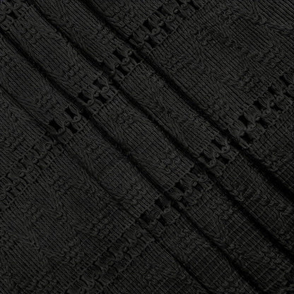 Tischläufer Baumwolle Leinenoptik 30x91 cm Schwarz Boho Rustikal