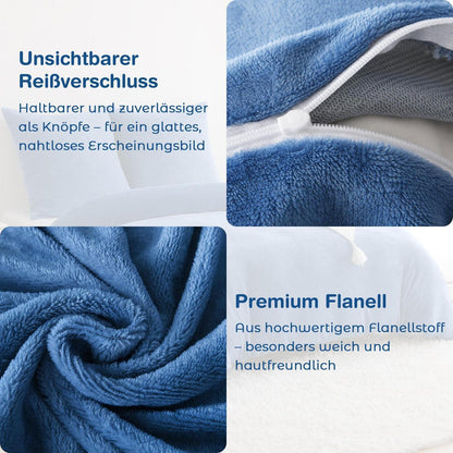 Winter Flanell Bettwäsche Set 200x200cm Marineblau