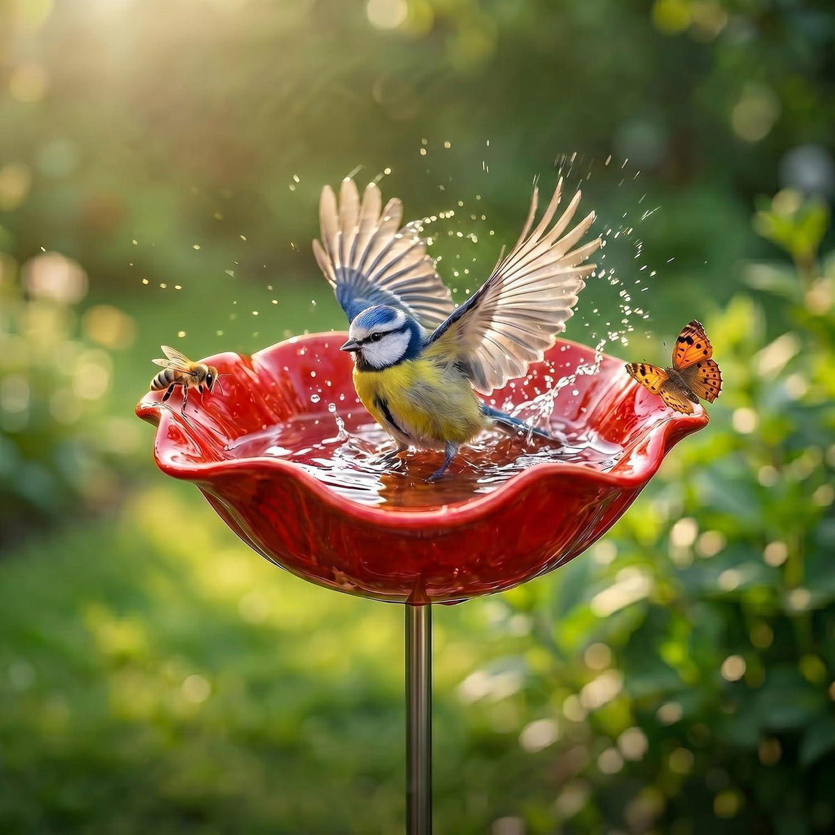 Vogeltränke Sonnenblume | Futterstation für Garten & Balkon