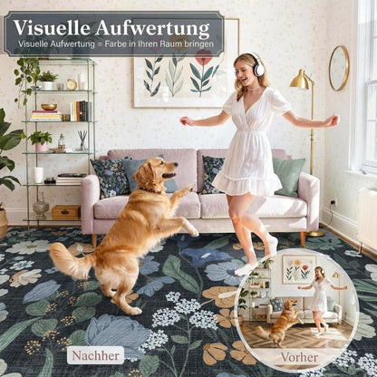Waschbarer Boho Teppich 200x300 – Rutschfest & Kurzflor
