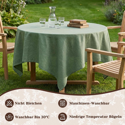Abwaschbare Leinenoptik Tischdecke Grau 140x240 cm