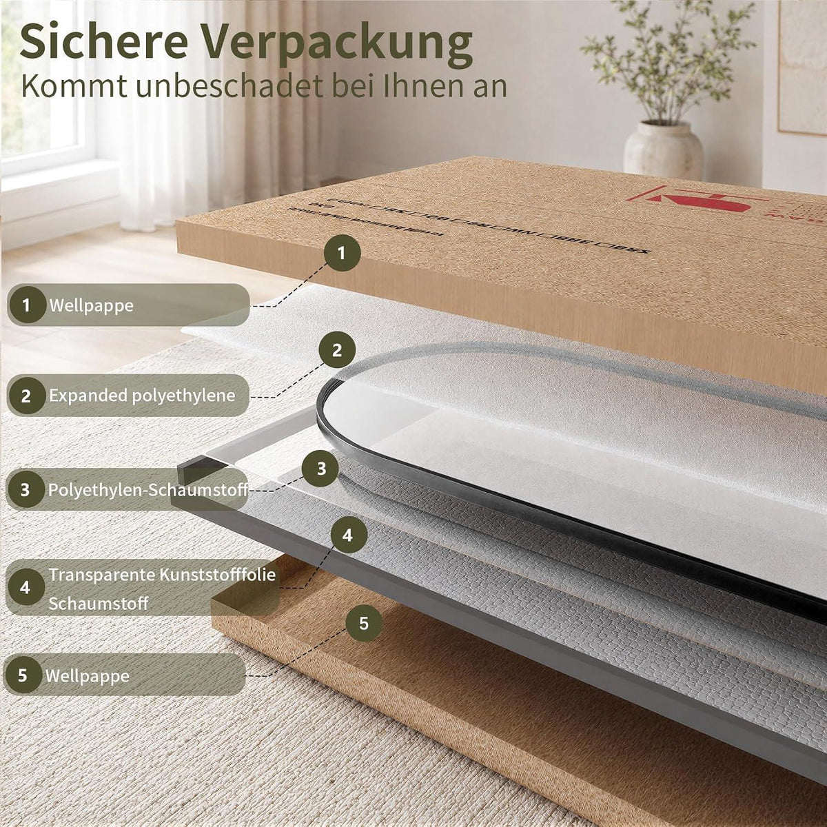 Ganzkörperspiegel 180x76cm – Gewölbt, Stand & Wand, Schwarz