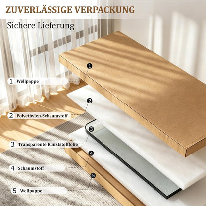 Ganzkörperspiegel 180x76cm Standspiegel mit Aluminiumrahmen Schwarz