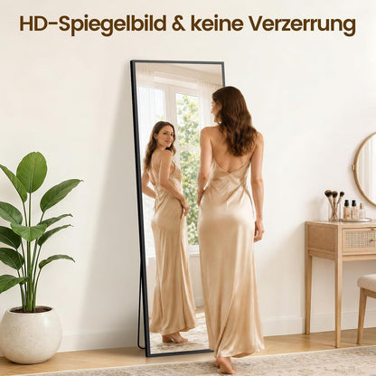 Ganzkörperspiegel 163x53cm – Stand- & Wandspiegel mit Aluminiumrahmen