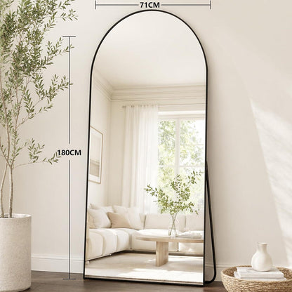 Gewölbter Standspiegel 180x71cm – Modern & Robust mit Ständer