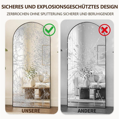 Gewölbter Standspiegel 180x71cm – Modern & Robust mit Ständer