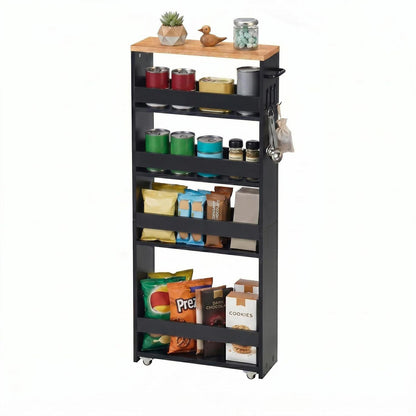 Schmaler Rollwagen mit Haken – Nischenregal 40x15x100 cm