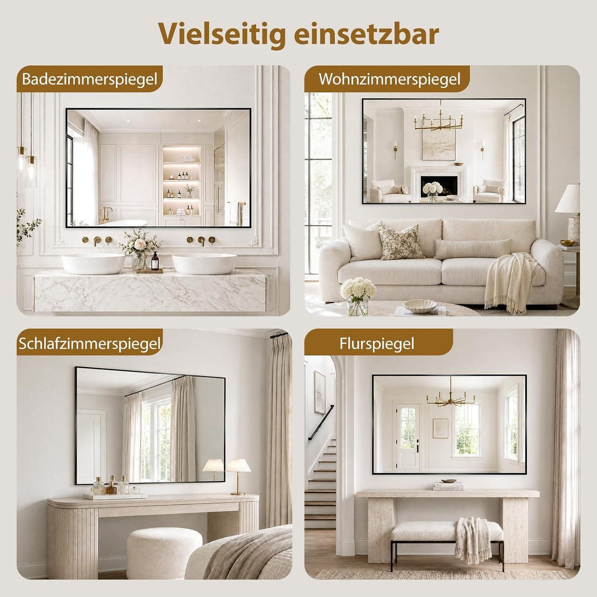 Badspiegel 127x75cm mit ESG-Glas & Rostschutz