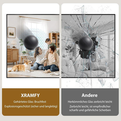 Wandspiegel 90x75cm mit ESG-Glas & Rostfreiem Rahmen