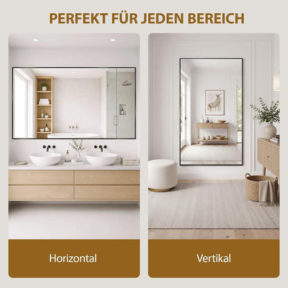 Großer Wandspiegel 121x91cm – Rostfrei & Sicherheitsglas