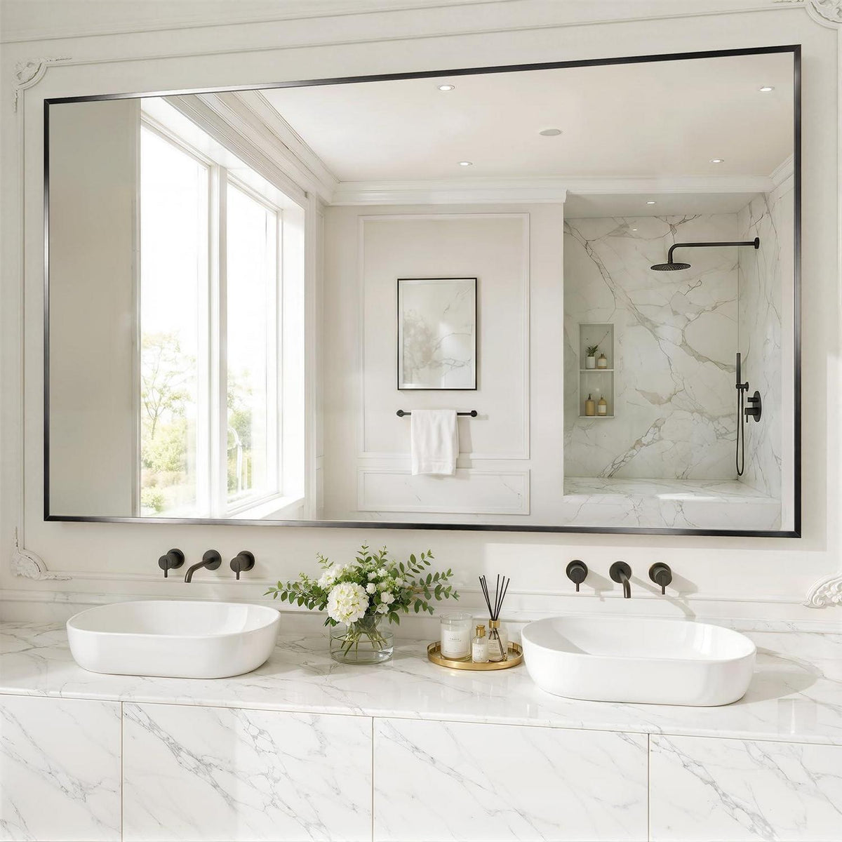 Großer Wandspiegel 152x90cm – Rostfrei & Sicherheitsglas
